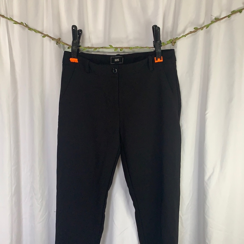 Black polyester dressy pants